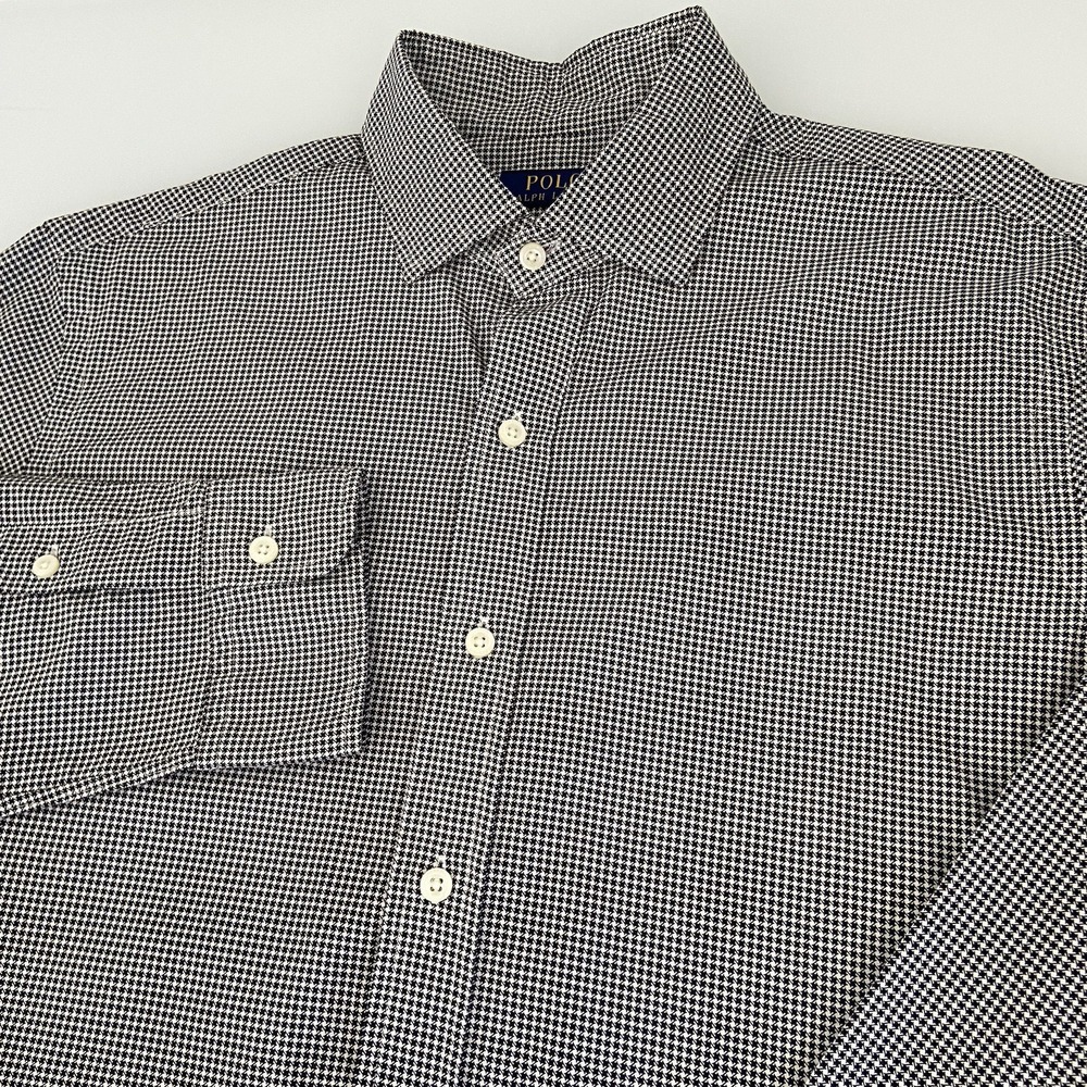 Polo‎ Ralph Lauren Men's Black Gingham Check Button Down Size Large Long Sleeve